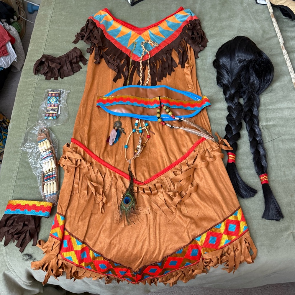Native American Inspired Costume Dress with Accessories